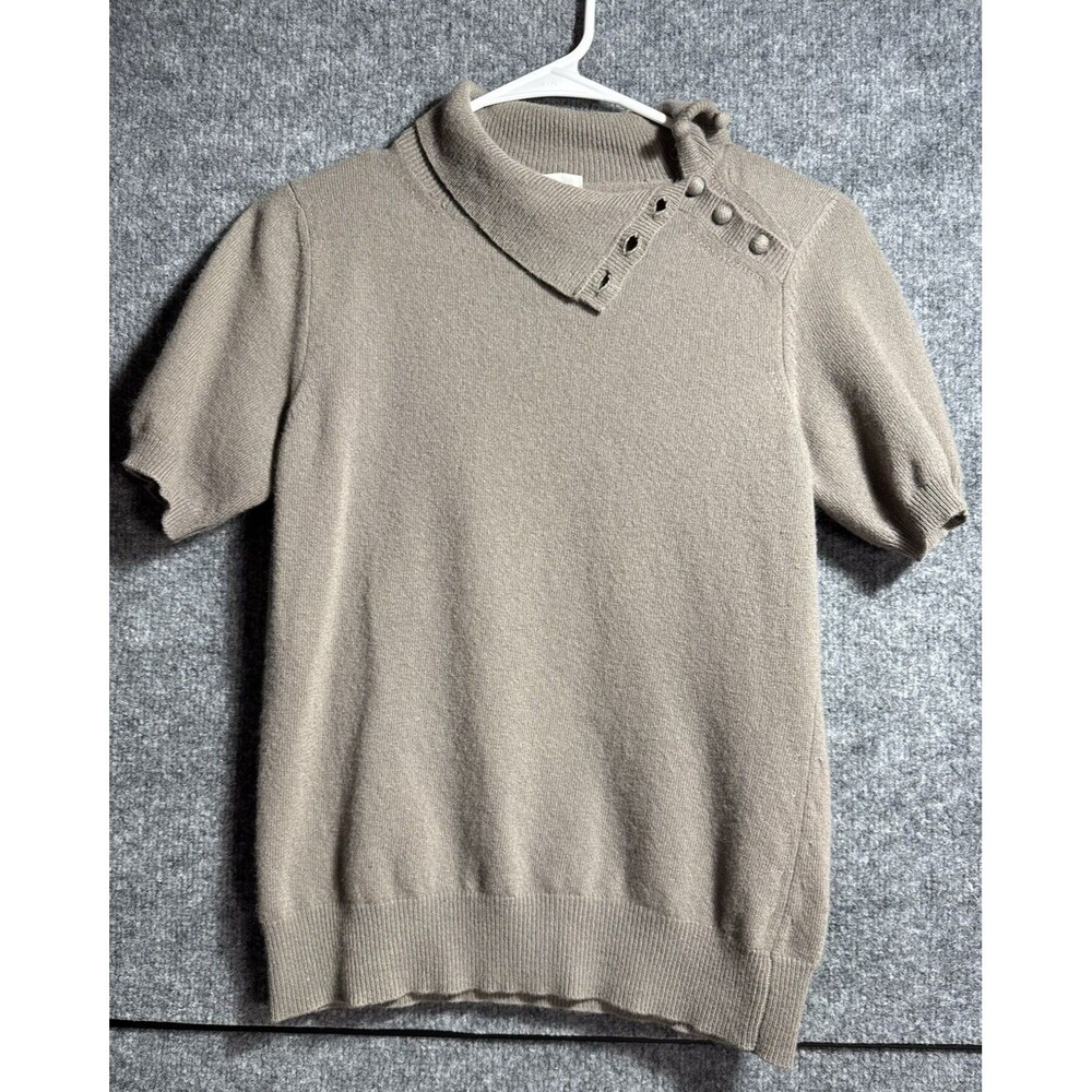 Max Mara Sweater Womens Small 70% Virgin Wool 30% Cashmere Taupe Knit Top